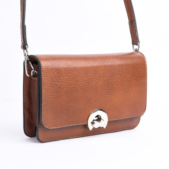 کیف زنانه مجلسی طرح هانیس چرم فلوتر عسلی