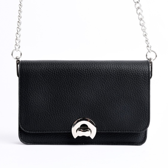 کیف زنانه مجلسی طرح هانیس چرم فلوتر مشکی