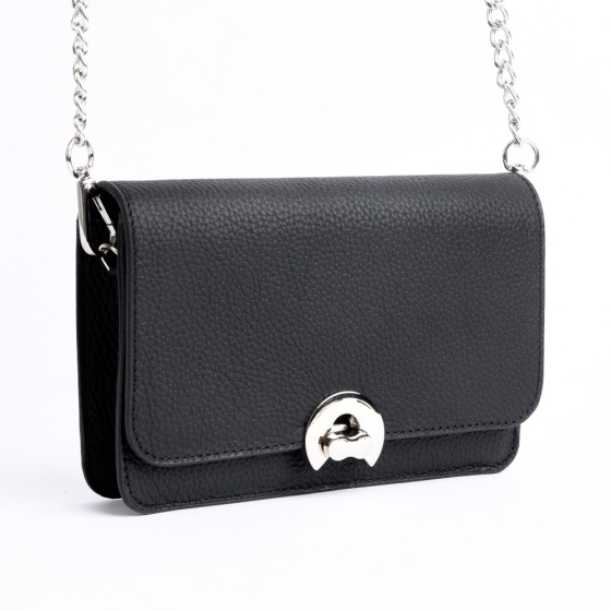 کیف زنانه مجلسی طرح هانیس چرم فلوتر مشکی