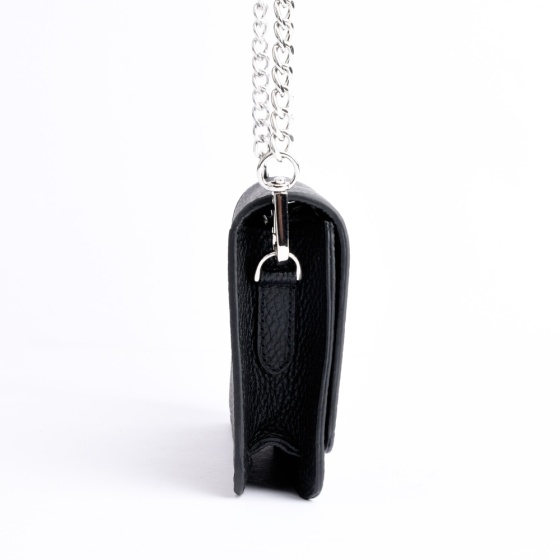 کیف زنانه مجلسی طرح هانیس چرم فلوتر مشکی