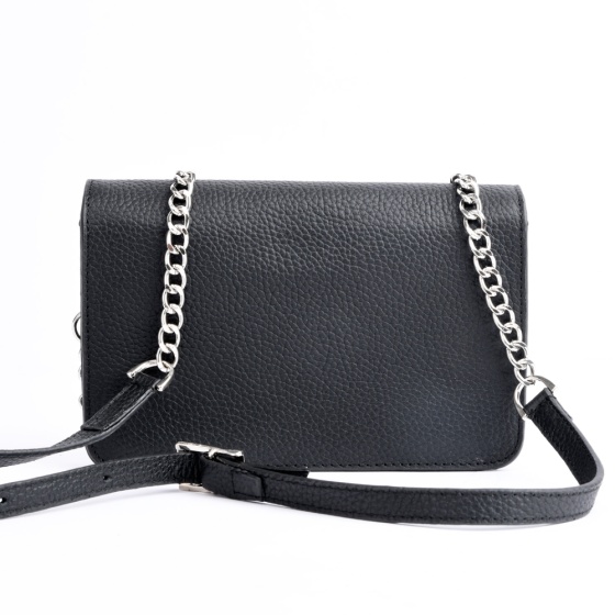 کیف زنانه مجلسی طرح هانیس چرم فلوتر مشکی