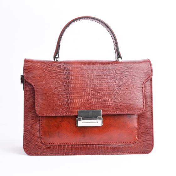 کیف دوشی زنانه آناهل چرم زرشکی