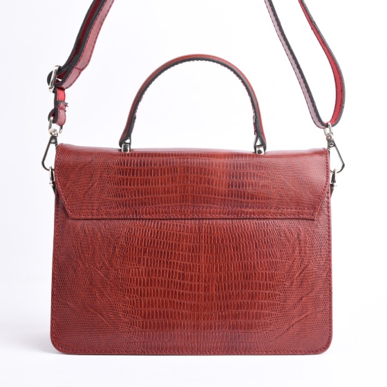 کیف دوشی زنانه آناهل چرم زرشکی