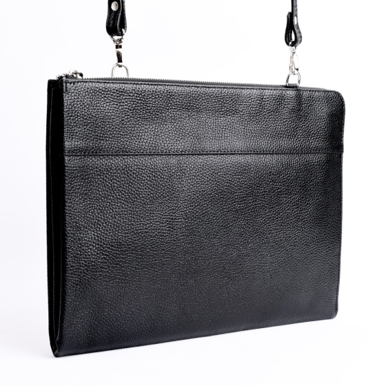 کیف کلاسوری دوشی طرح ایلیا چرم مشکی فلوتر