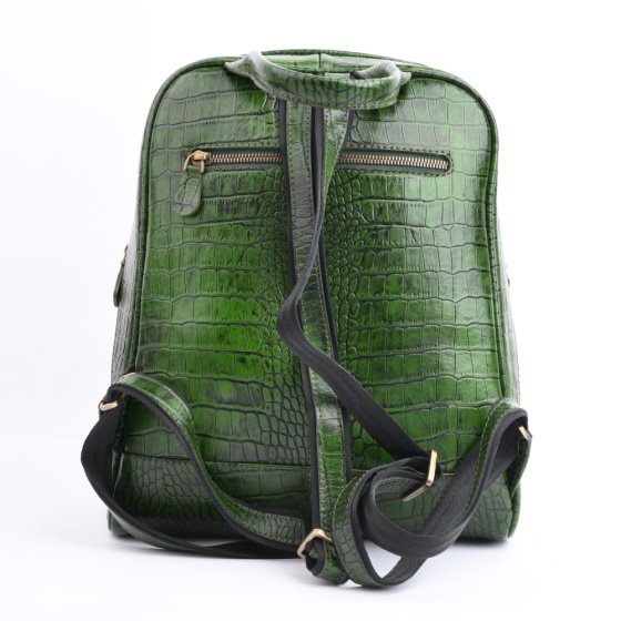 کوله پشتی طرح داریا چرم کروکو سبز