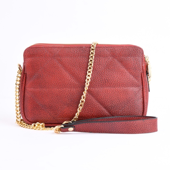 کیف دوشی زنانه چرم طرح ملودی چرم فلوتر زرشکی