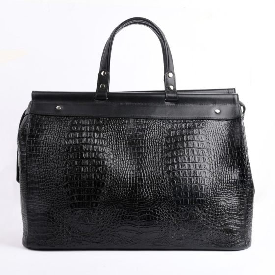 کیف مسافرتی طرح عرش چرم مشکی کروکودیل