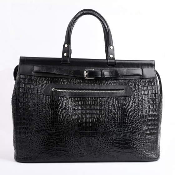 کیف مسافرتی طرح عرش چرم مشکی کروکودیل