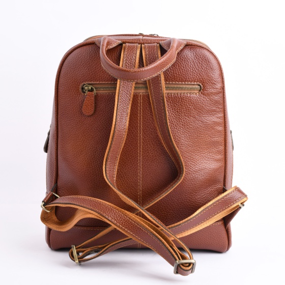 کوله پشتی طرح داریا چرم فلوتر عسلی