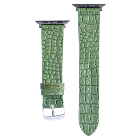 بند اپل واچ چرم کروکودیل سبز