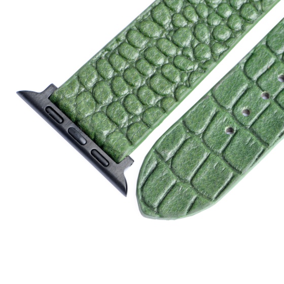 بند اپل واچ چرم کروکودیل سبز