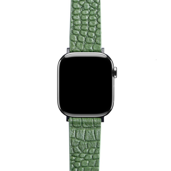 بند اپل واچ چرم کروکودیل سبز