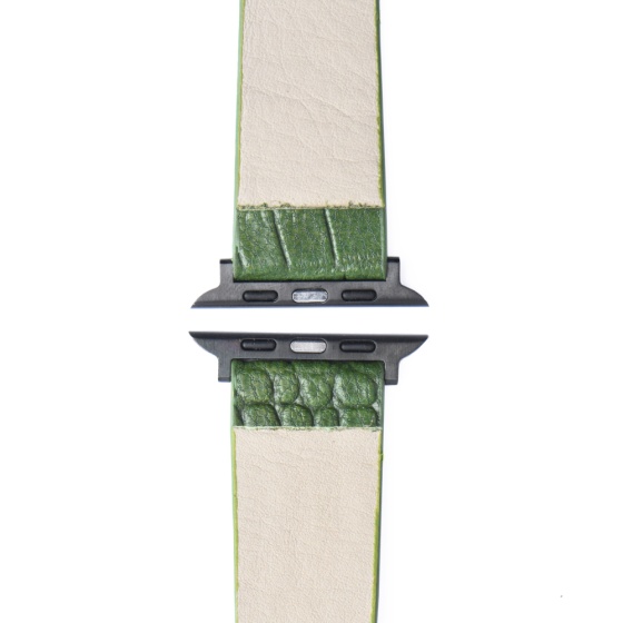 بند اپل واچ چرم کروکودیل سبز
