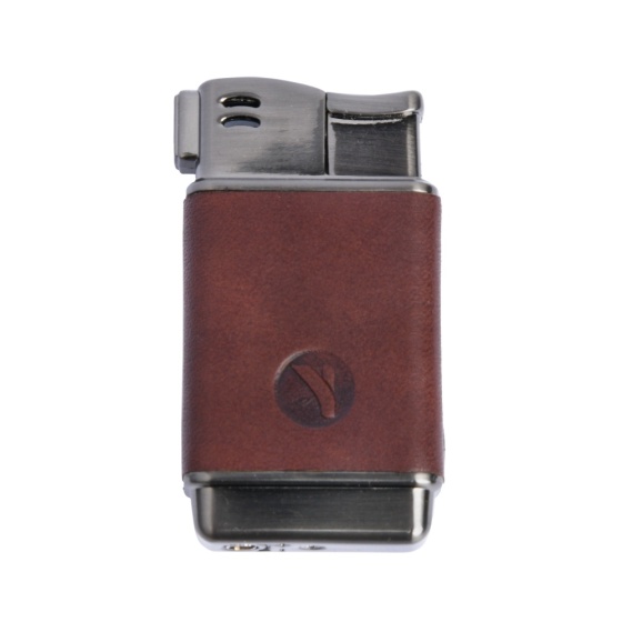 فندک گازی بدنه چرم قهوه ای