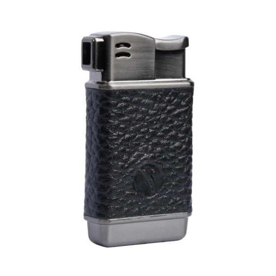 فندک گازی بدنه چرم مشکی فلوتر