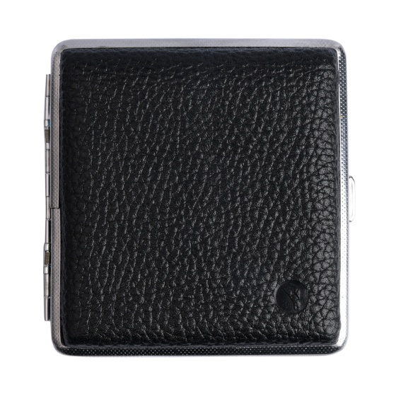 جعبه سیگار چرم مشکی فلوتر