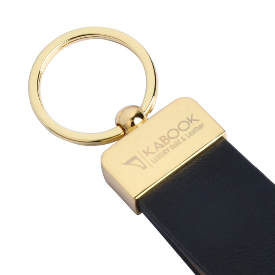 جاکلیدی چرم مشکی ساده