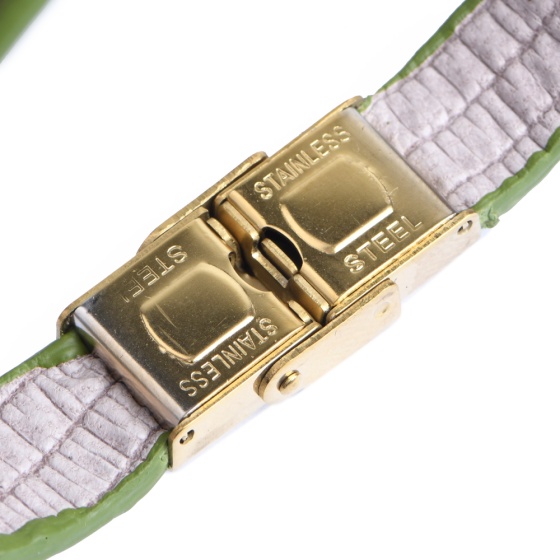 دستبند چرم کروکودیل سبز