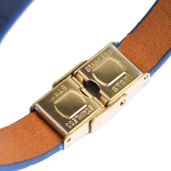 دستبند چرم سورمه ای لیزارد