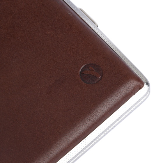 جعبه سیگار چرم قهوه ای ساده