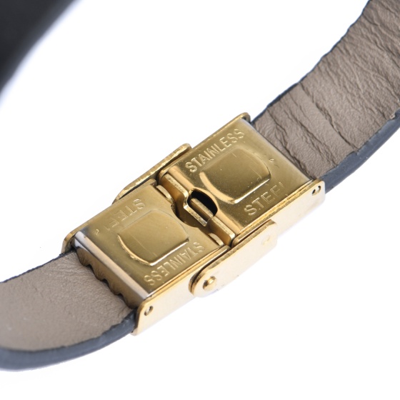 دستبند چرم مشکی ساده