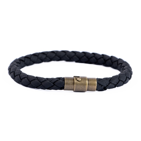 دستبند بافت مشکی مات