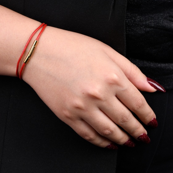دستبند زنانه دو دور لول قرمز
