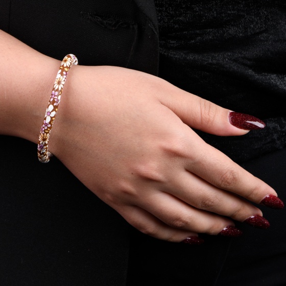 دستبند زنانه لول طرح گل دار شماره 3