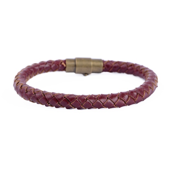 دستبند زنانه بافت زرشکی