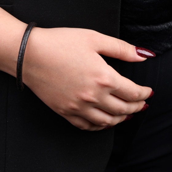 دستبند تک دور لول بزرگ قهوه ای