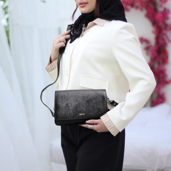 کیف دوشی زنانه آمبر مشکی مونت بلانک