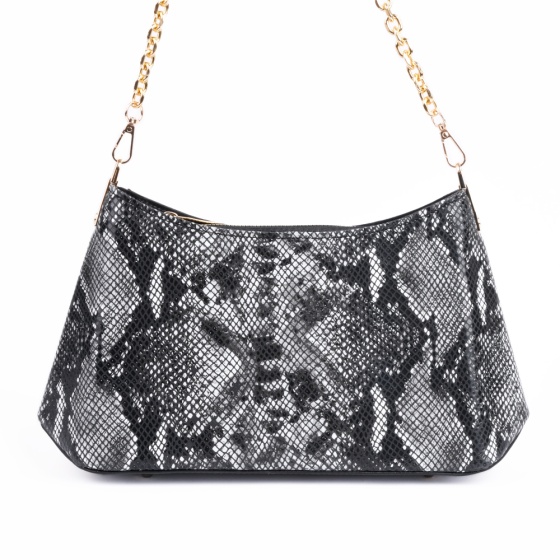 ست کیف و کفش چرم پوست ماری مشکی