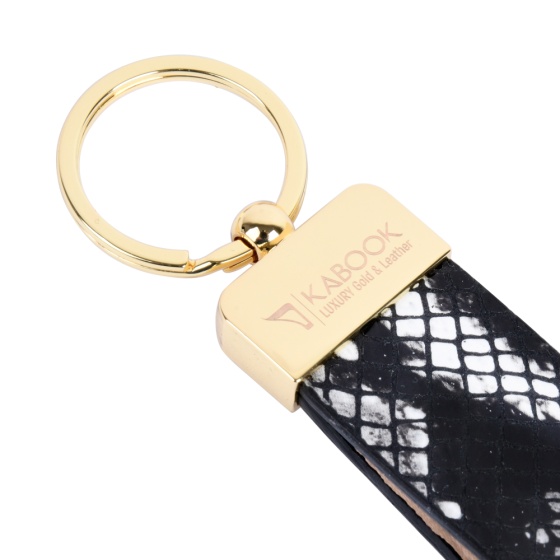 جاکلیدی چرم پوست ماری مشکی