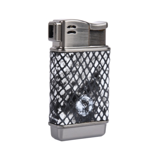 فندک گازی بدنه چرم پوست ماری مشکی