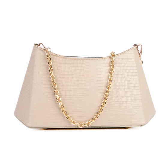 ست کیف و کفش زنانه چرم لیزارد کرم