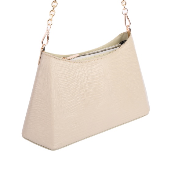 ست کیف و کفش زنانه چرم لیزارد کرم