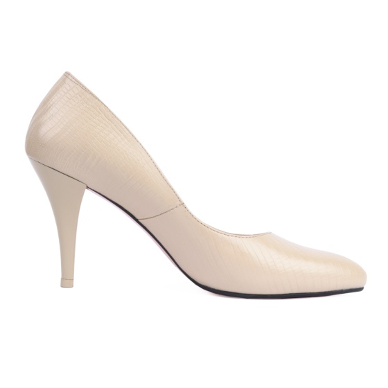 کفش زنانه چرم طرح لیزارد کرم