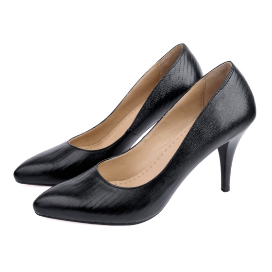 کفش زنانه چرم طرح لیزارد مشکی