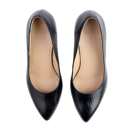 کفش زنانه چرم طرح لیزارد مشکی