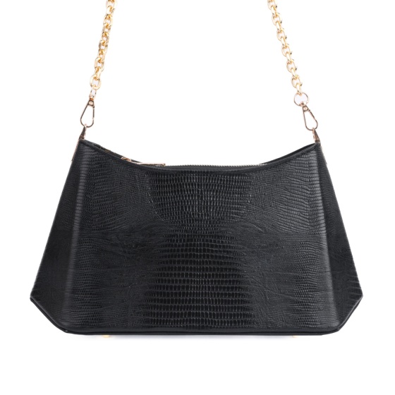 ست کیف و کفش زنانه چرم لیزارد مشکی