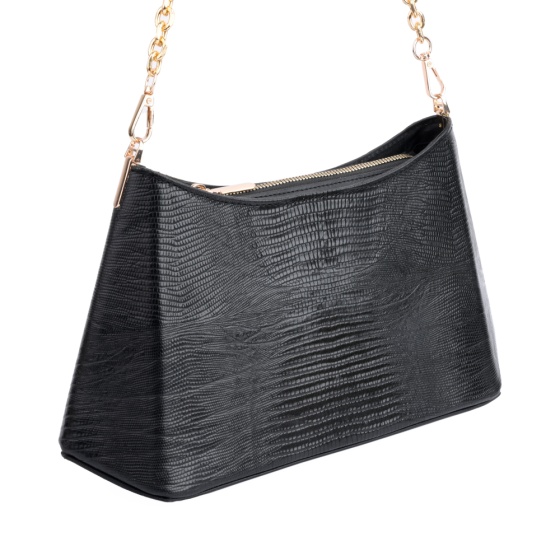 کیف دوشی مجلسی زنانه مدل آندیا چرم لیزارد مشکی