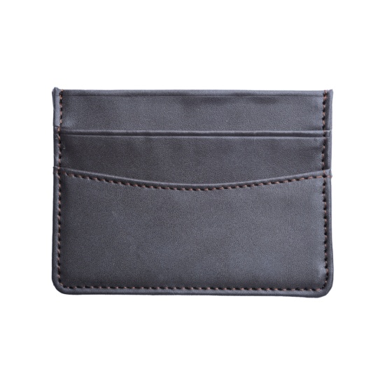 کیف کارت چرم قهوه ای ساده