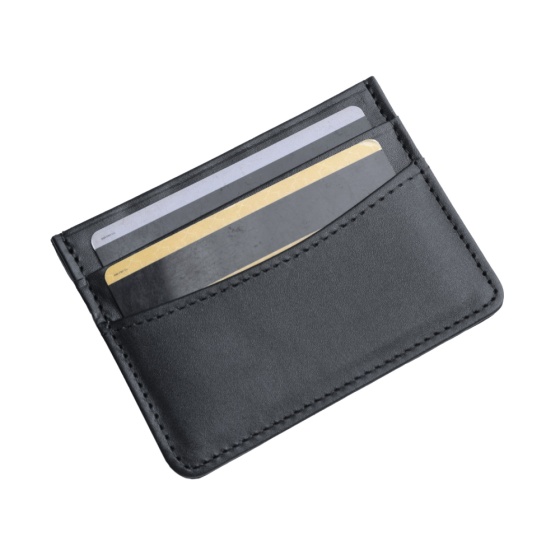 کیف کارت چرم مشکی ساده
