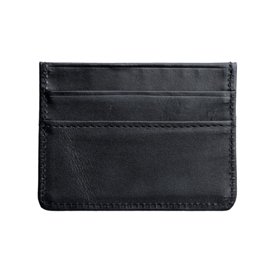 کیف کارت چرم مشکی ساده