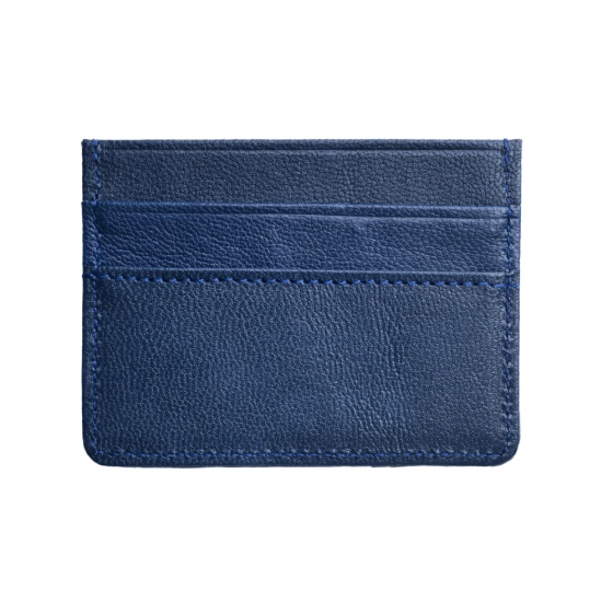 کیف کارت چرم سورمه‌ ای ساده