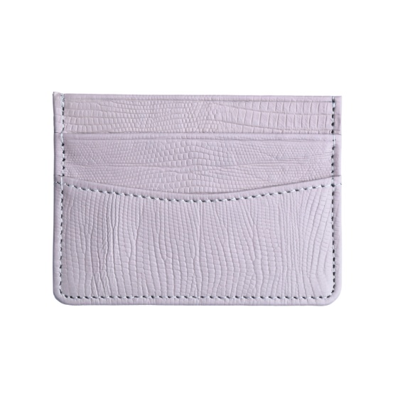 کیف کارت چرم خاکستری لیزارد