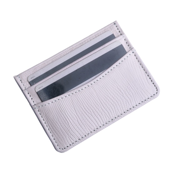 کیف کارت چرم خاکستری لیزارد