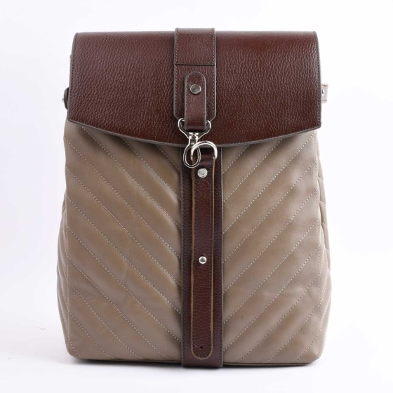 کوله پشتی طرح 5003 چرم کرم - قهوه ای