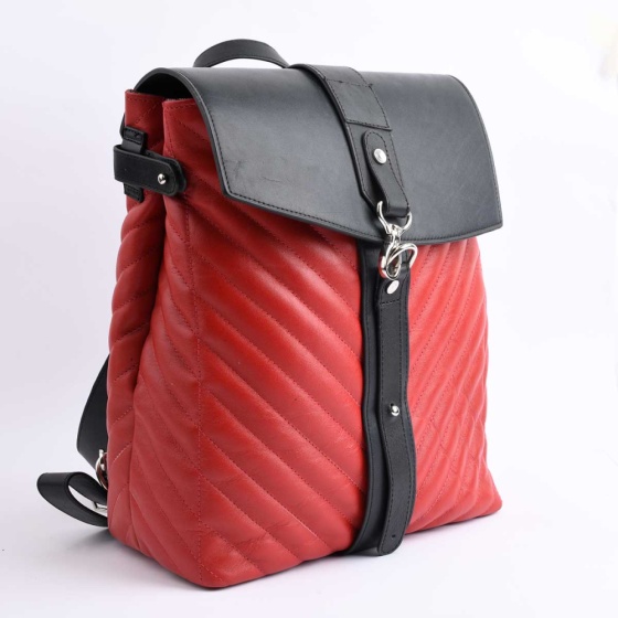 کوله پشتی طرح 5012 چرم قرمز و مشکی