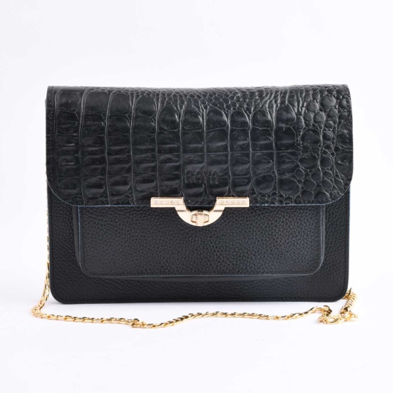 کیف مجلسی زنانه طرح 5032 چرم فلوتر مشکی